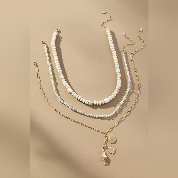 Anthropologie Jewelry - Anthropologie Shades of Sea Layered Necklaces: Charm Edition Ivory
